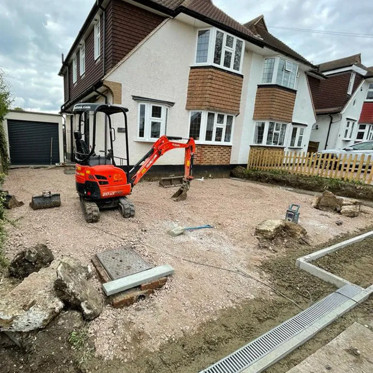 driveway being dug up